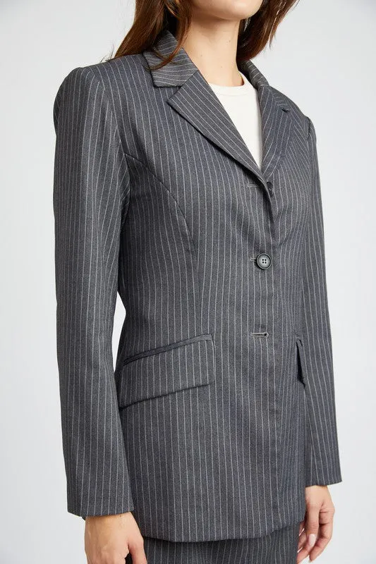 Pin Striped Blazer Jacket