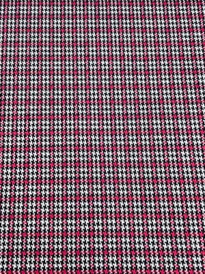 PINK HOUNDSTOOTH BRUSHED PONTE ROMA JERSEY PER METRE SALE