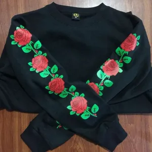 Pink Printed Flowered Sleeves Sweatshirt 250