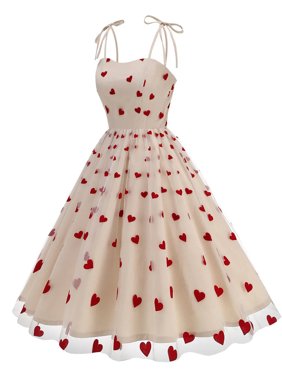 Pink Spaghetti Strap Sweet Heart Swing 1950S Vintage Dress