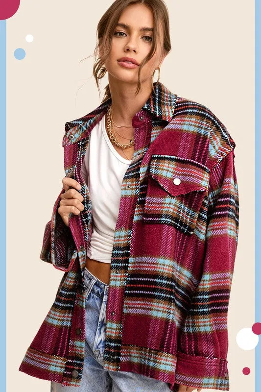 Plaid Button up Shirt Coat