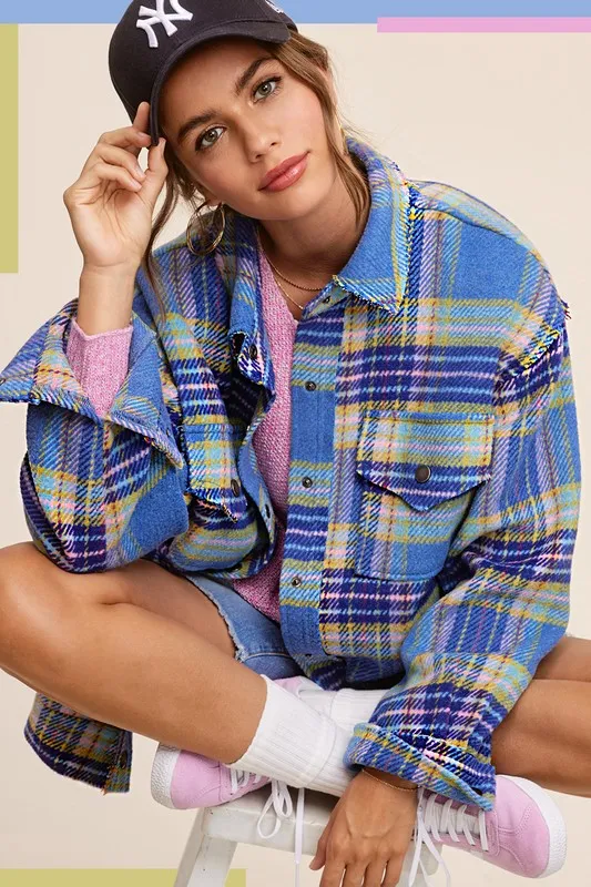Plaid Button up Shirt Coat