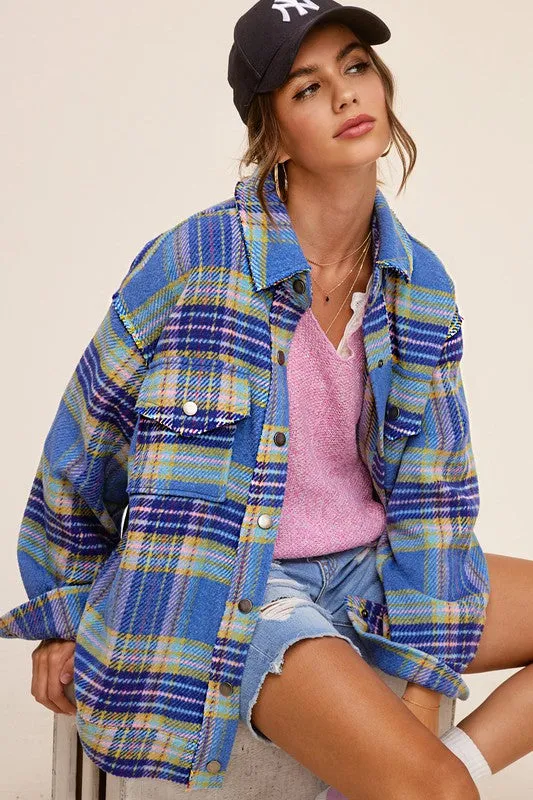 Plaid Button up Shirt Coat