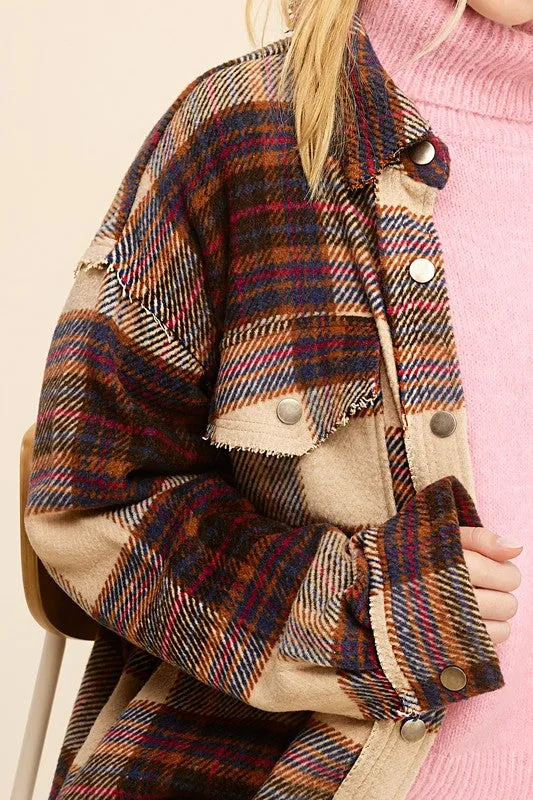Plaid Button up Shirt Coat