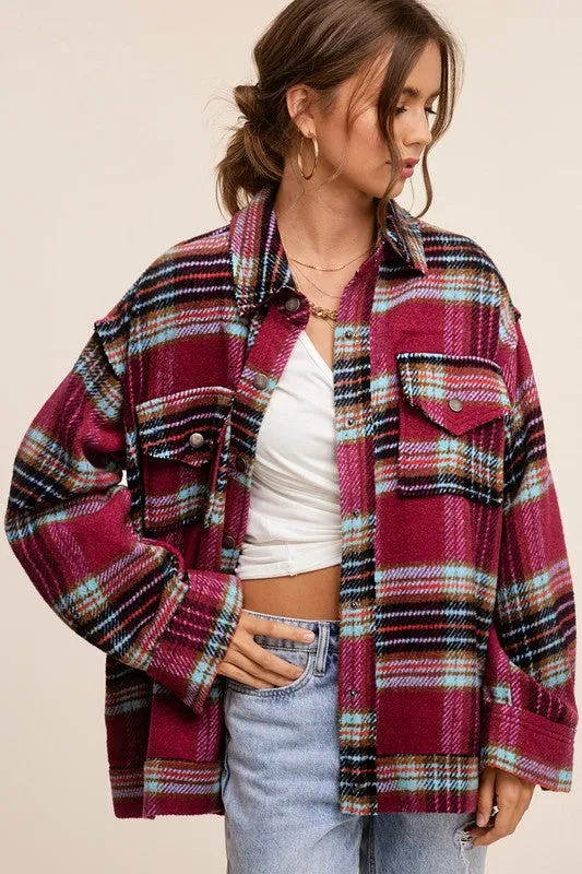Plaid Button up Shirt Coat