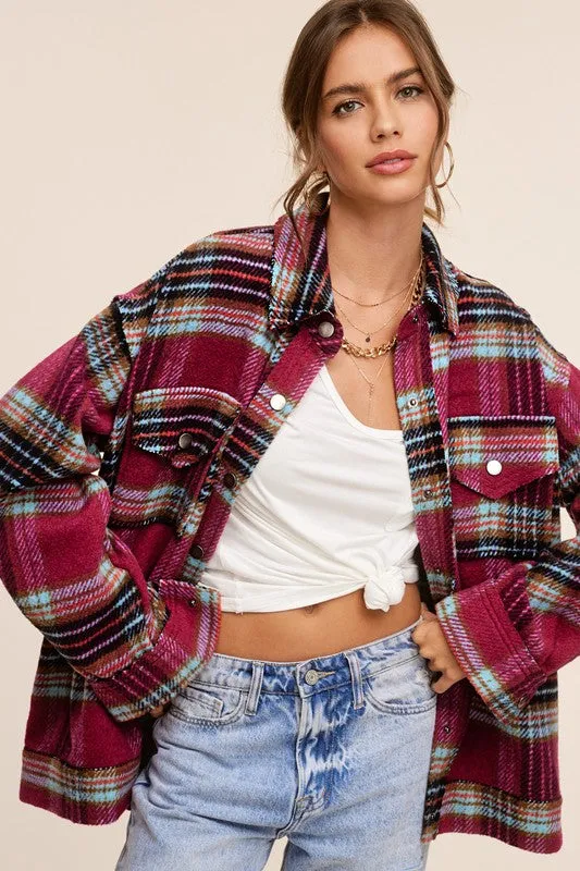 Plaid Button up Shirt Coat