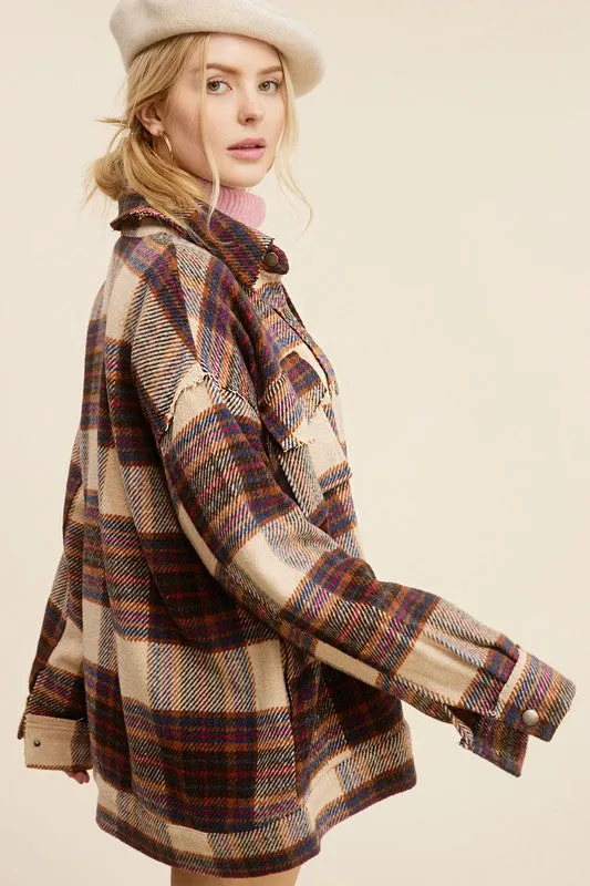Plaid Button up Shirt Coat