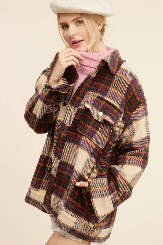 Plaid Button up Shirt Coat