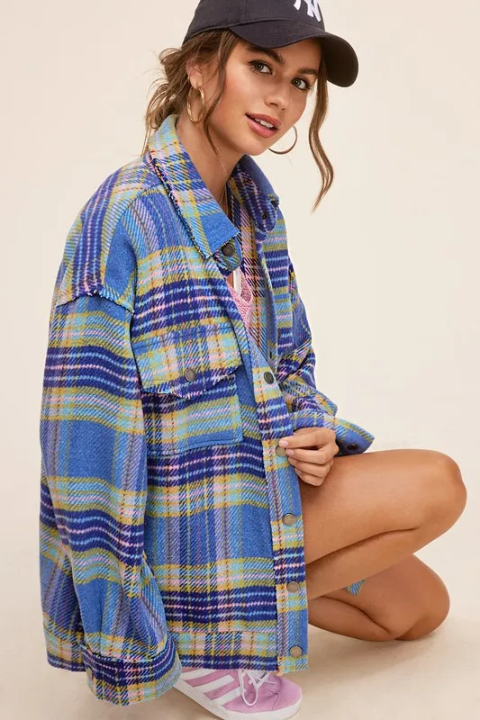 Plaid Button up Shirt Coat