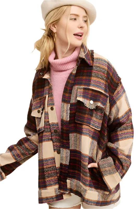 Plaid Button up Shirt Coat