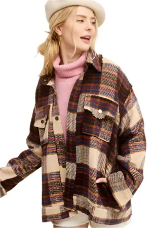 Plaid Button up Shirt Coat