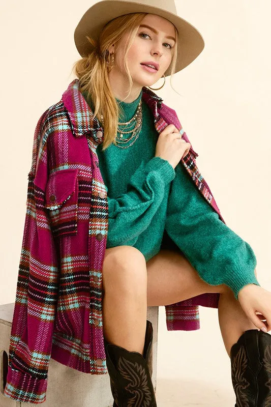 Plaid Button up Shirt Coat