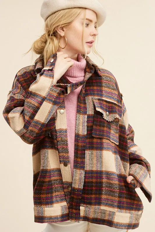 Plaid Button up Shirt Coat