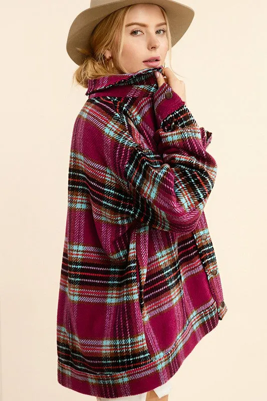 Plaid Button up Shirt Coat