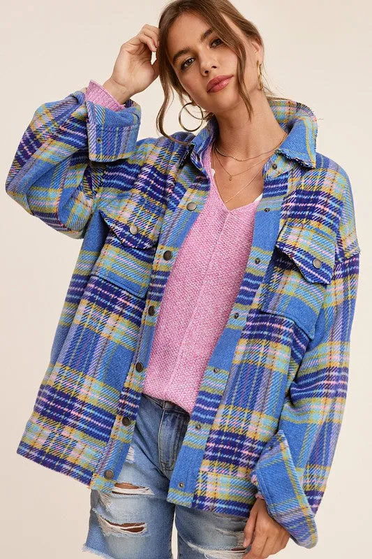 Plaid Button up Shirt Coat