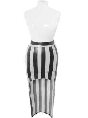 Plus Size Sexy Diva Metallic White Dip Hem Skirt