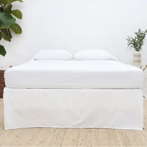 Pom Pom at Home Paneled White Cotton Sateen Bedskirt ~ Available in Twin, Queen and King Sizes