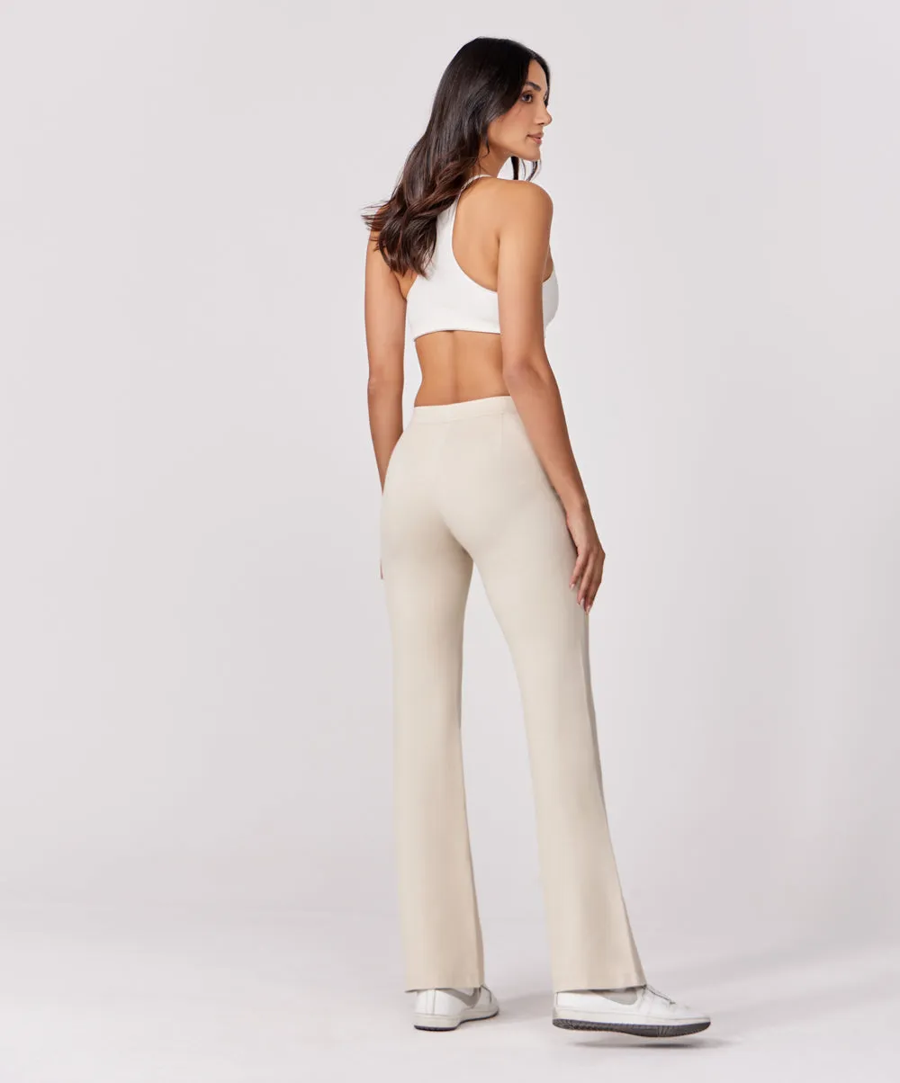 Ponte Flared Beige Pant