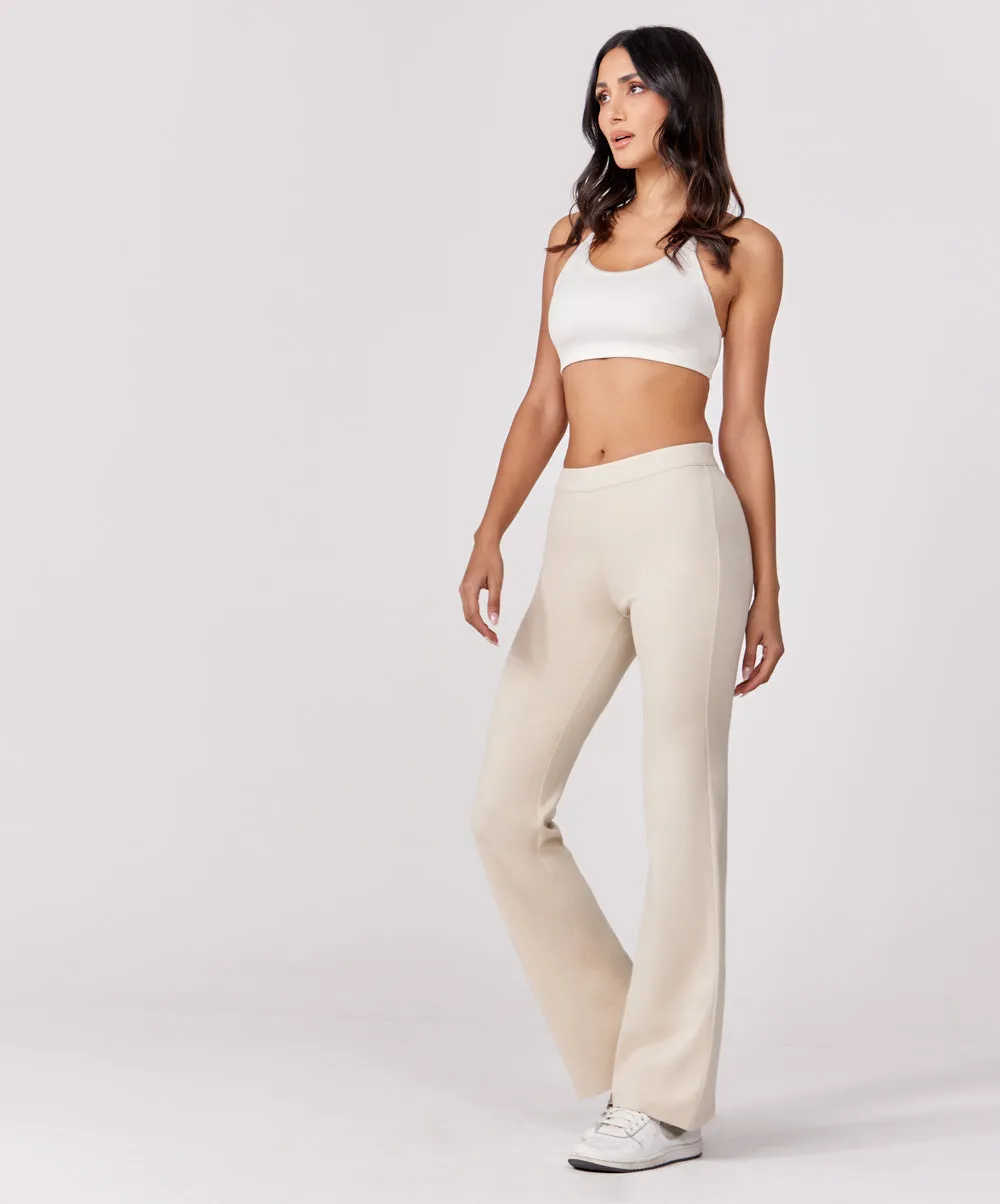 Ponte Flared Beige Pant
