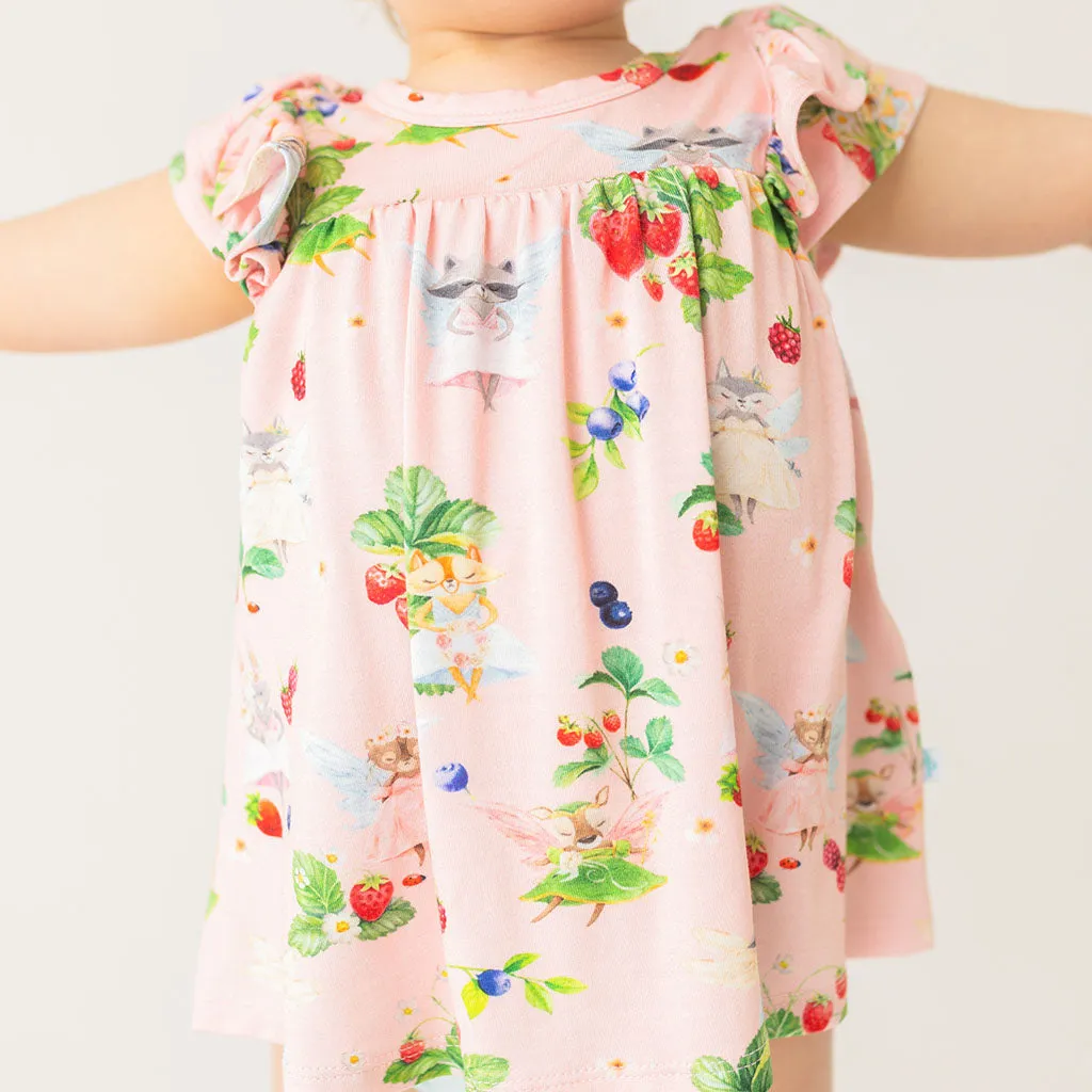 Posh Peanut Cap Sleeve Flutter Dress & Bloomer Set in Annabelle