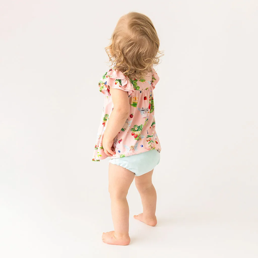 Posh Peanut Cap Sleeve Flutter Dress & Bloomer Set in Annabelle