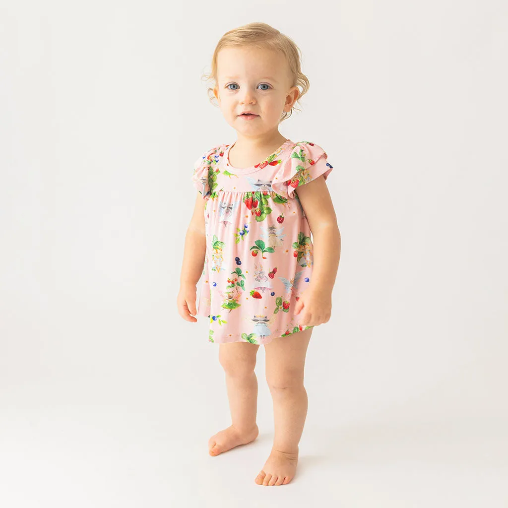Posh Peanut Cap Sleeve Flutter Dress & Bloomer Set in Annabelle