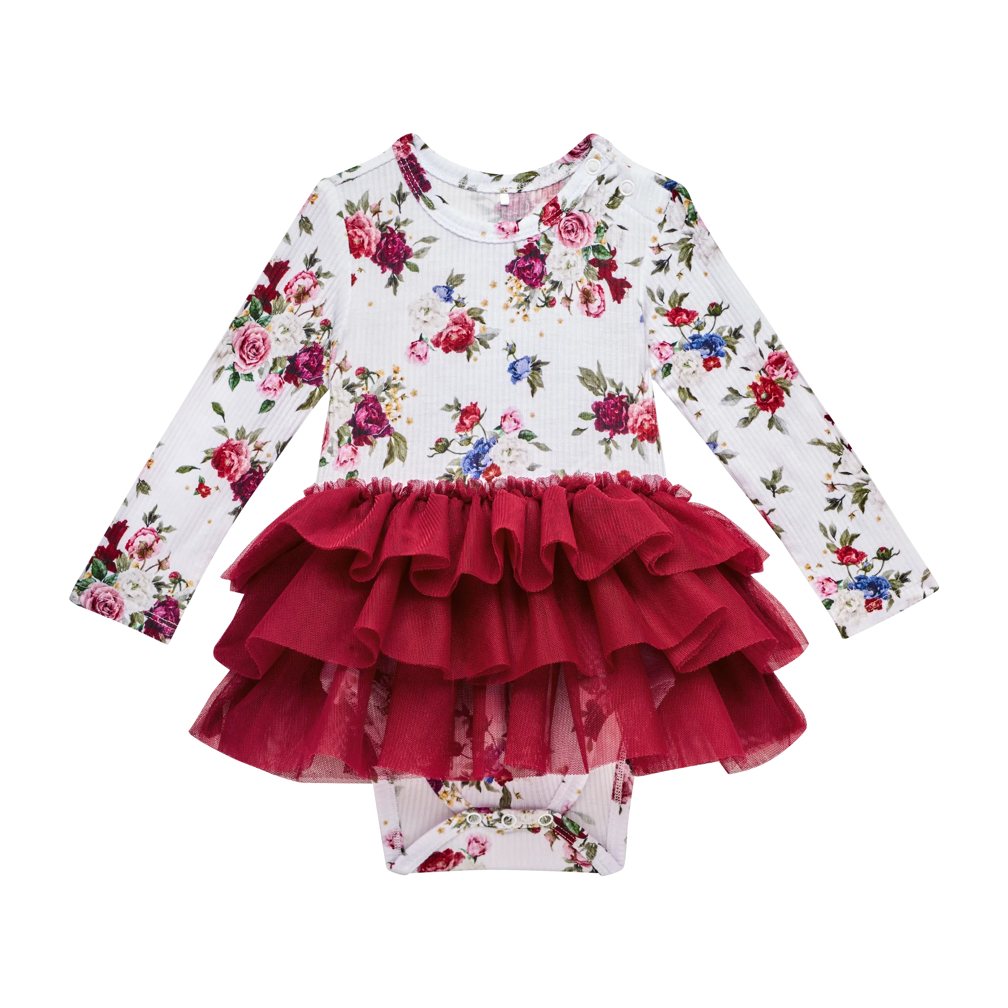 Posh Peanut Long Sleeve Tulle Skirt Bodysuit in Philippa