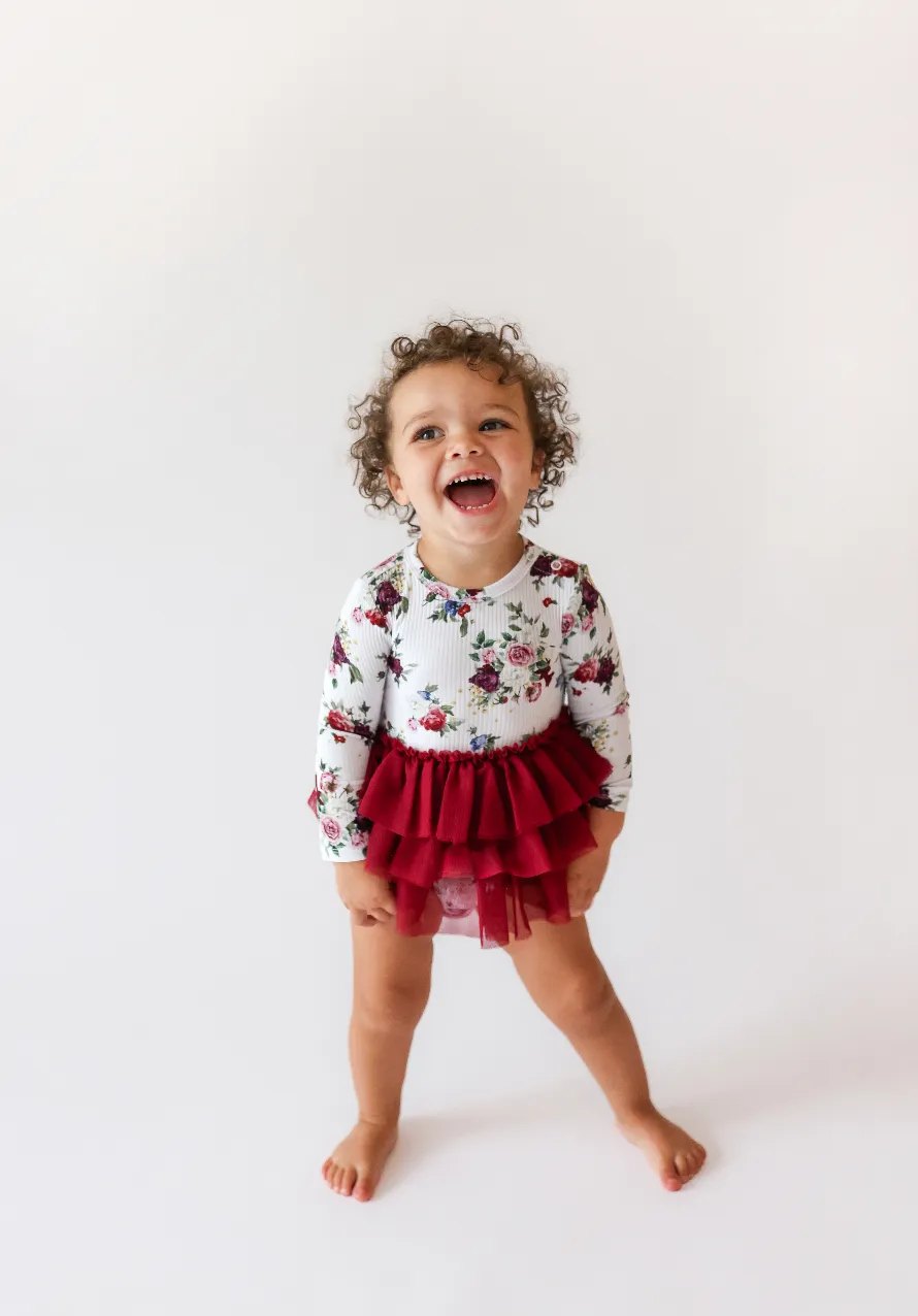 Posh Peanut Long Sleeve Tulle Skirt Bodysuit in Philippa