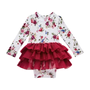 Posh Peanut Long Sleeve Tulle Skirt Bodysuit in Philippa