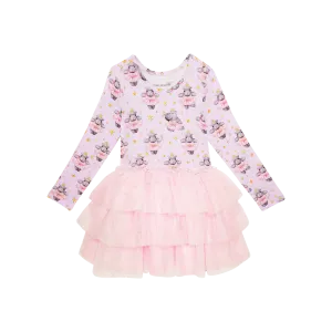 Posh Peanut Philomena Long Sleeve Tulle Tiered Dress