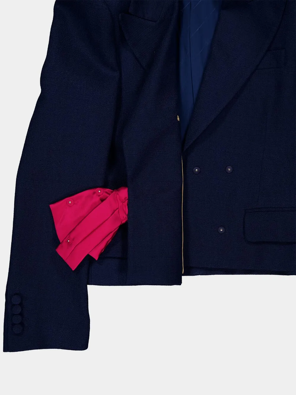Provence Blue Viscose Jacket with Bow