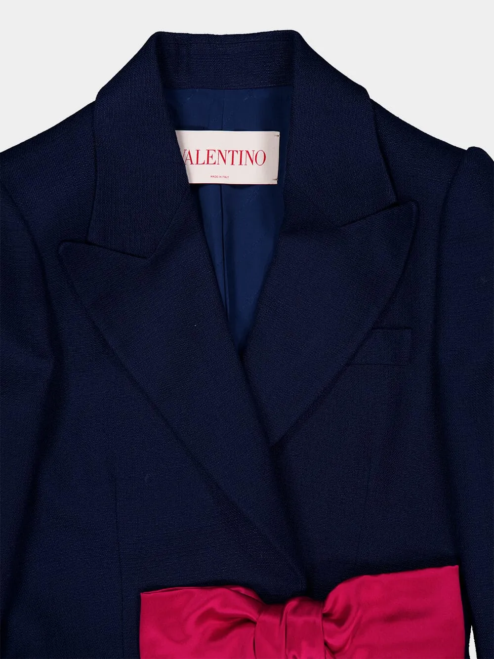 Provence Blue Viscose Jacket with Bow