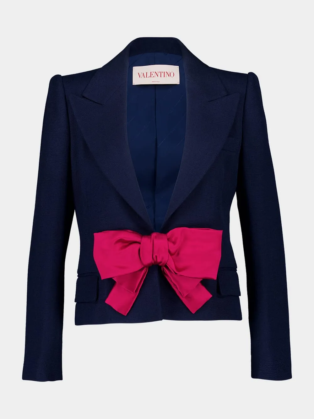Provence Blue Viscose Jacket with Bow