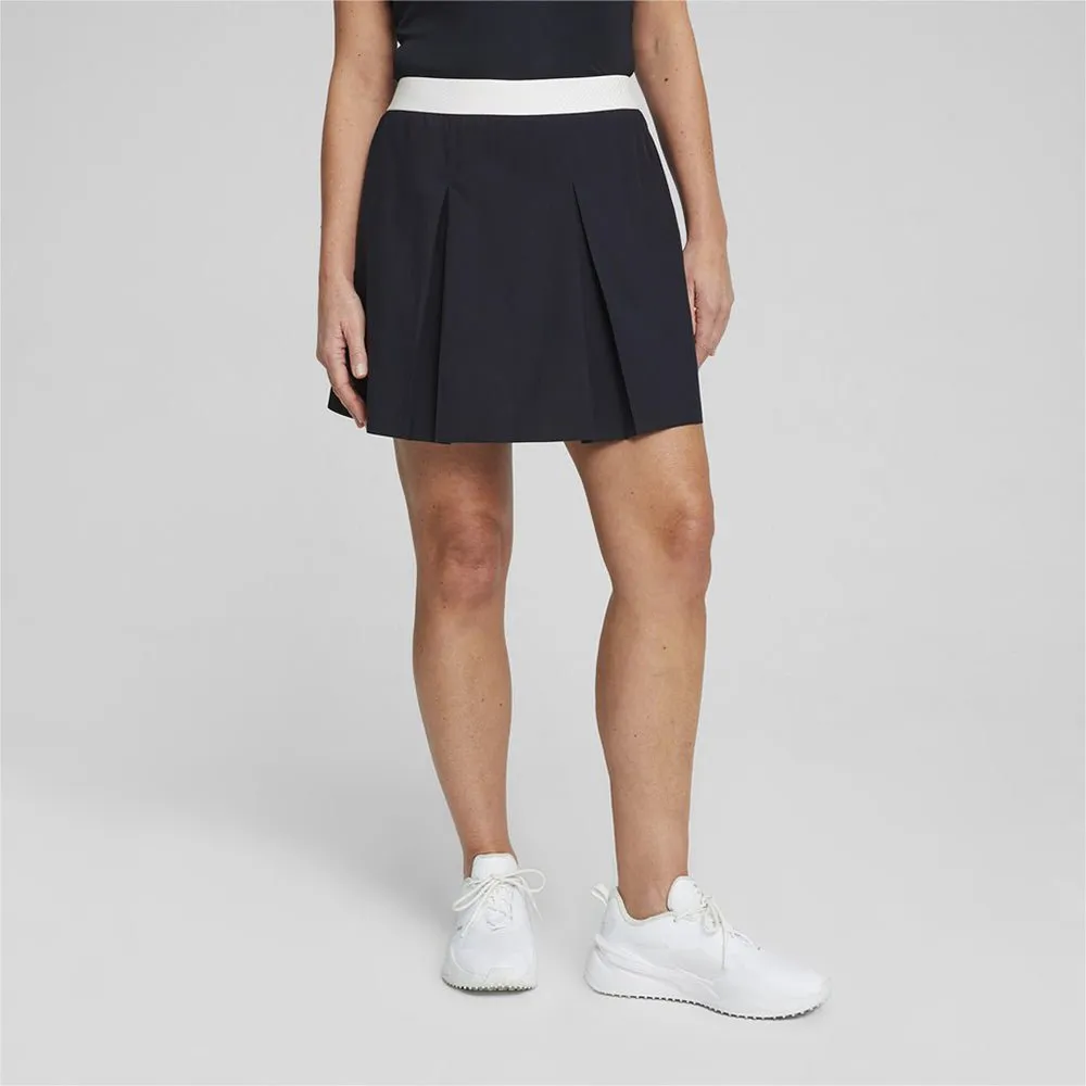 Puma Womens Club Pleated Golf Skirt - Deep Navy/White Glow