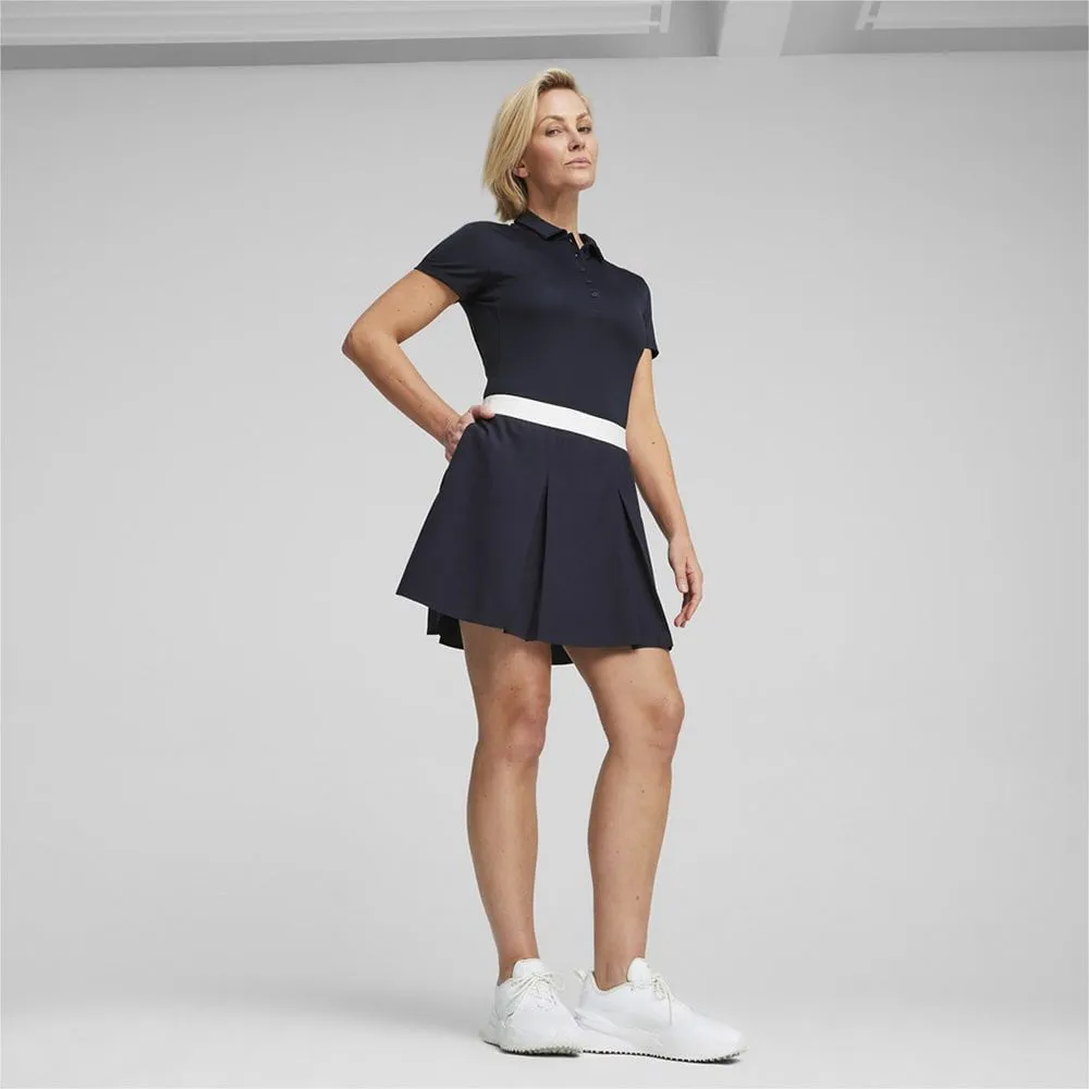 Puma Womens Club Pleated Golf Skirt - Deep Navy/White Glow