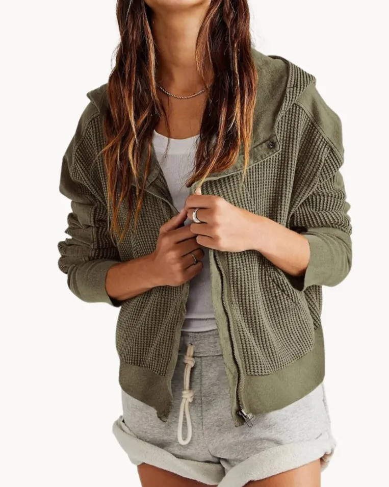 Quinta | luxury soft fabric with ruffle pockets women's coat
