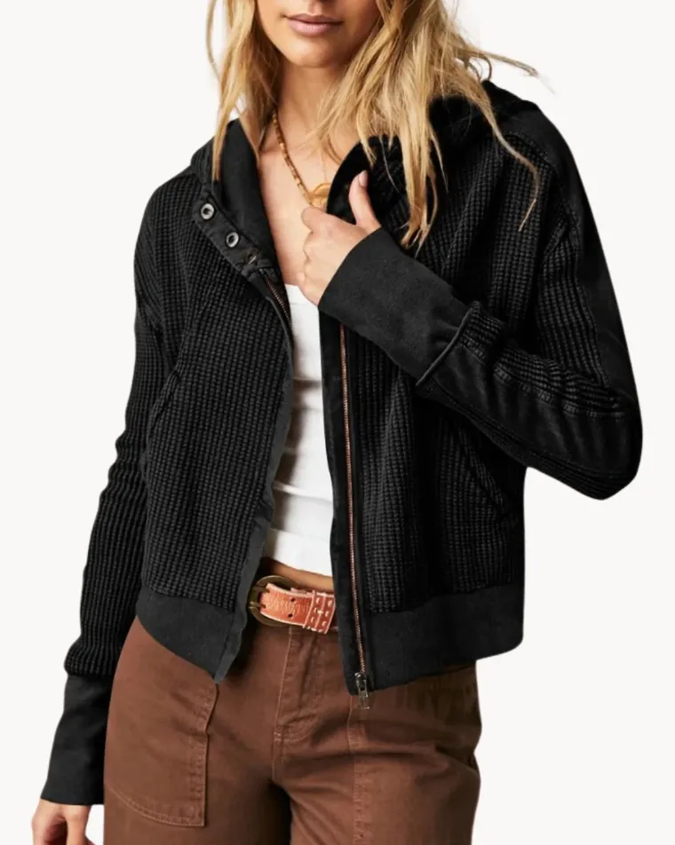 Quinta | luxury soft fabric with ruffle pockets women's coat