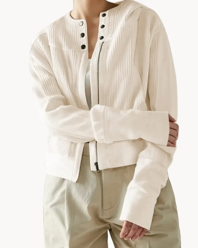 Quinta | luxury soft fabric with ruffle pockets women's coat