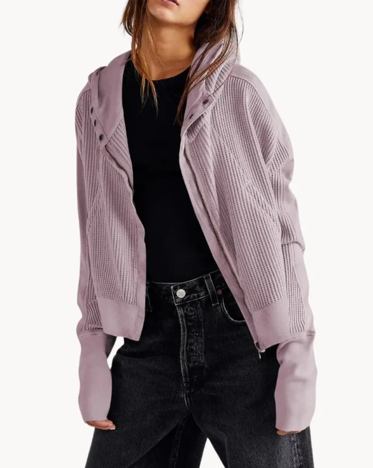 Quinta | luxury soft fabric with ruffle pockets women's coat
