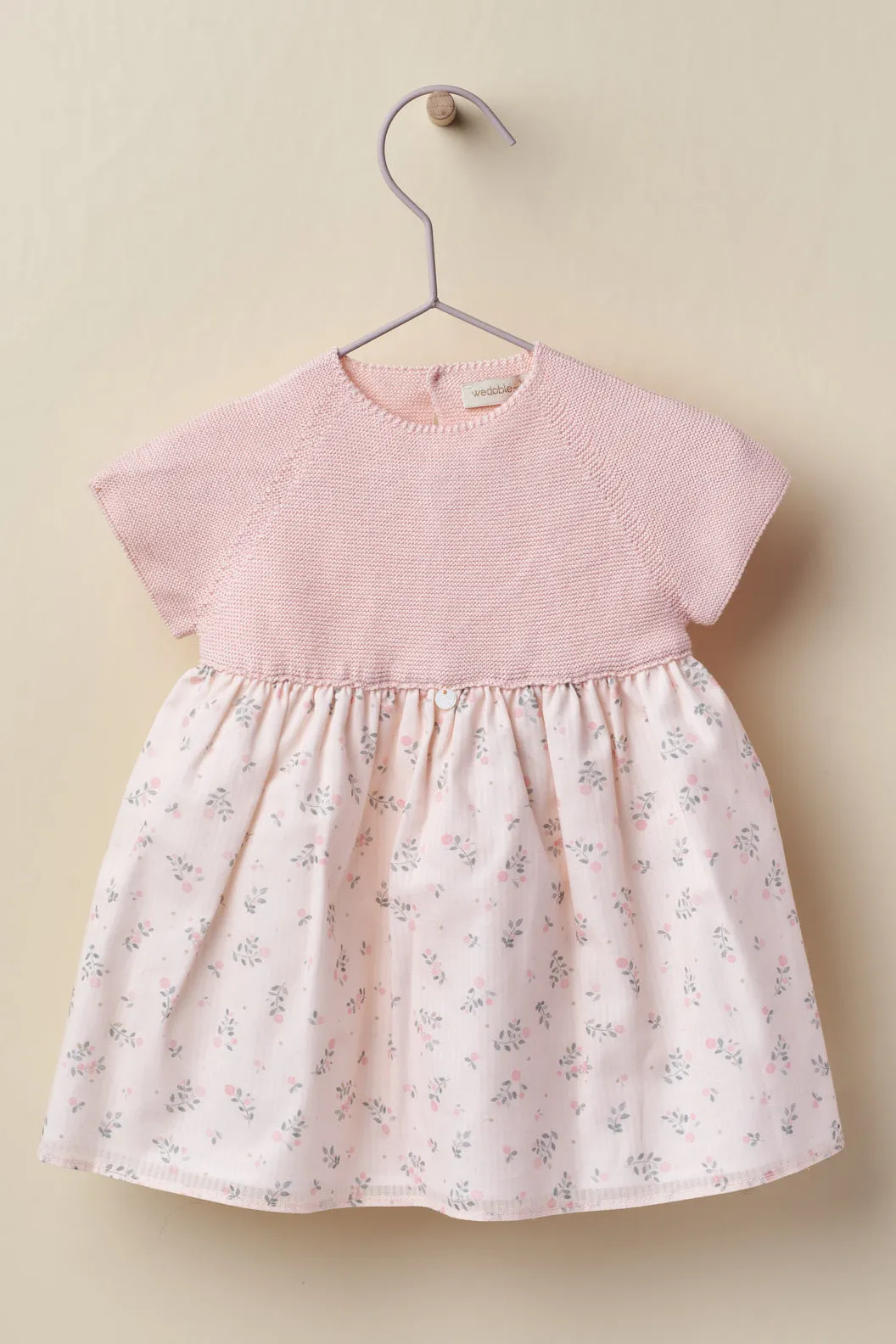 "Delia" Pink Half Knit Floral Dress