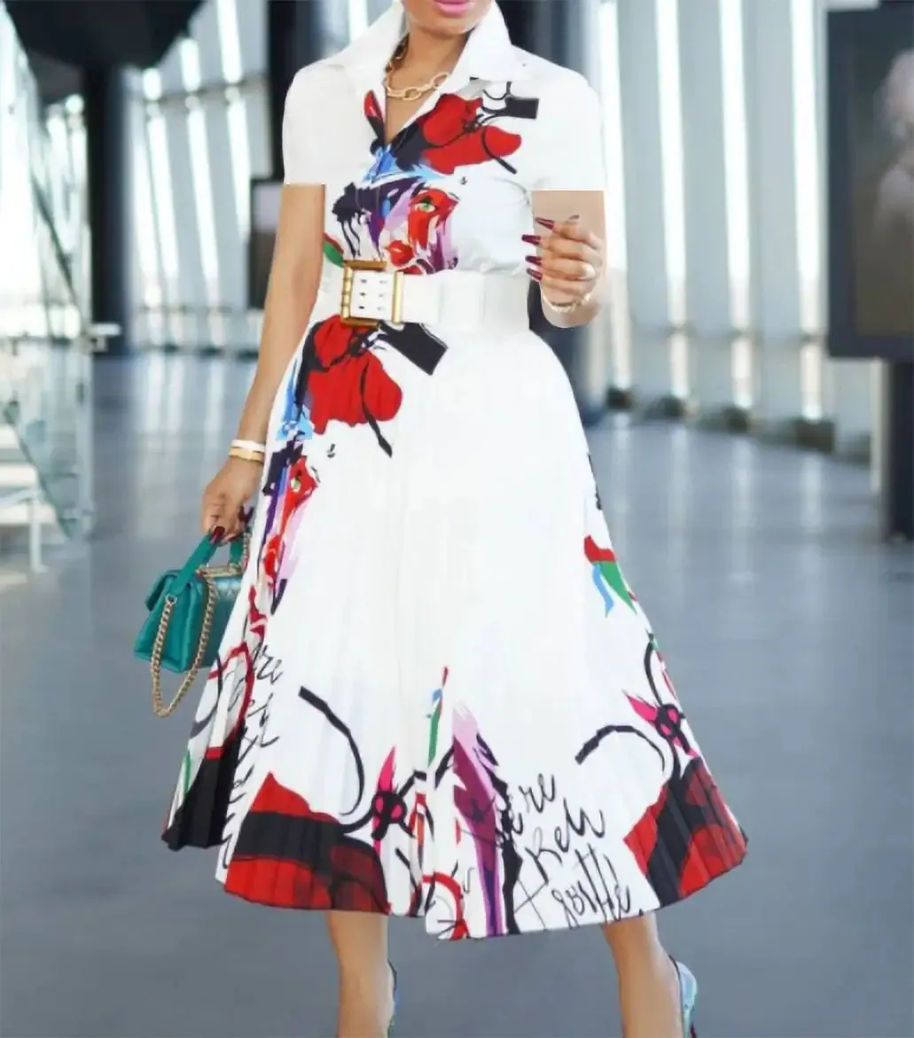 "Elegance in Motion – High-Waisted Pleated Dresses with Sleek Long Sleeves"