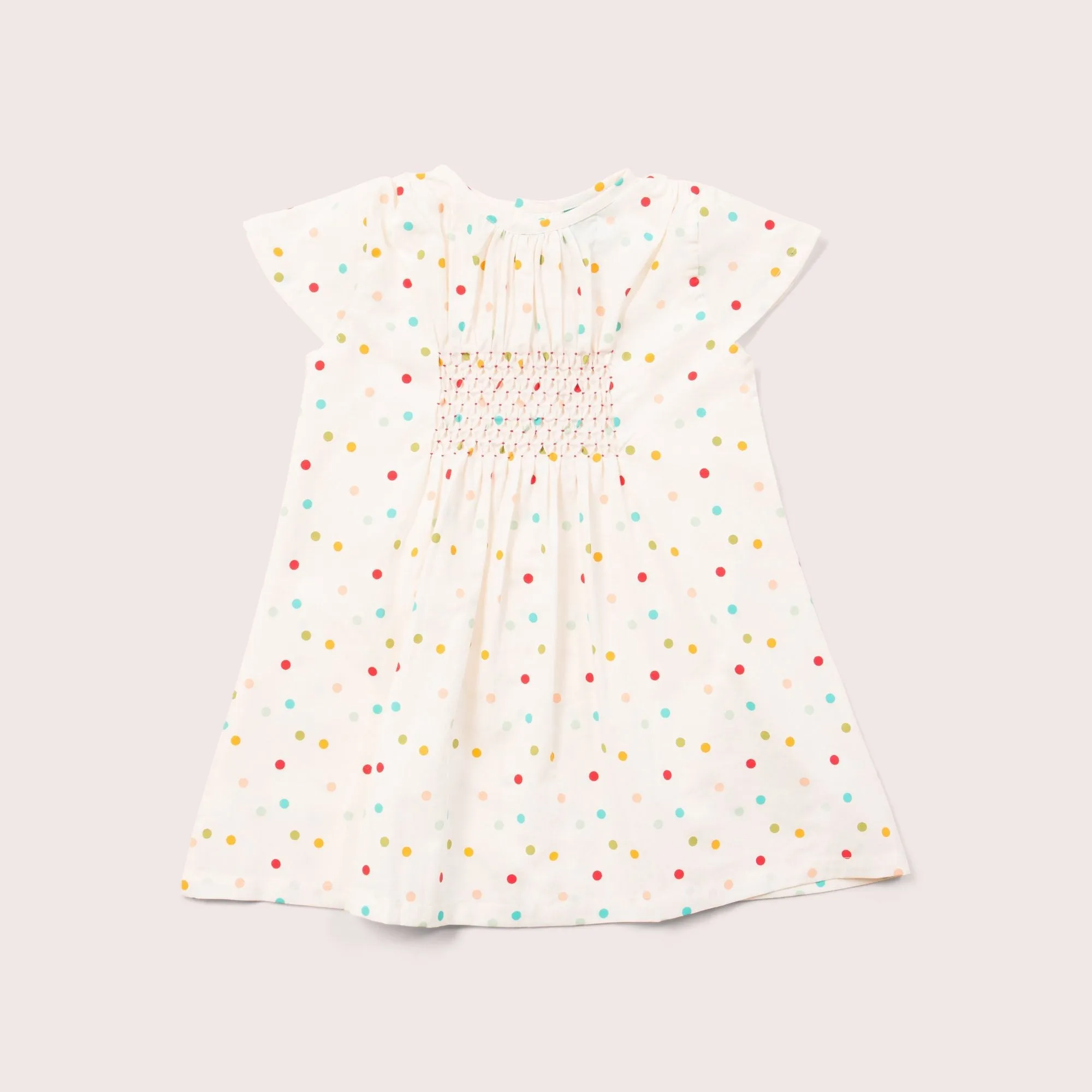 Rainbow Spots Smocked Dress