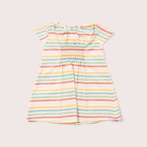 Rainbow Striped Smocked Dress