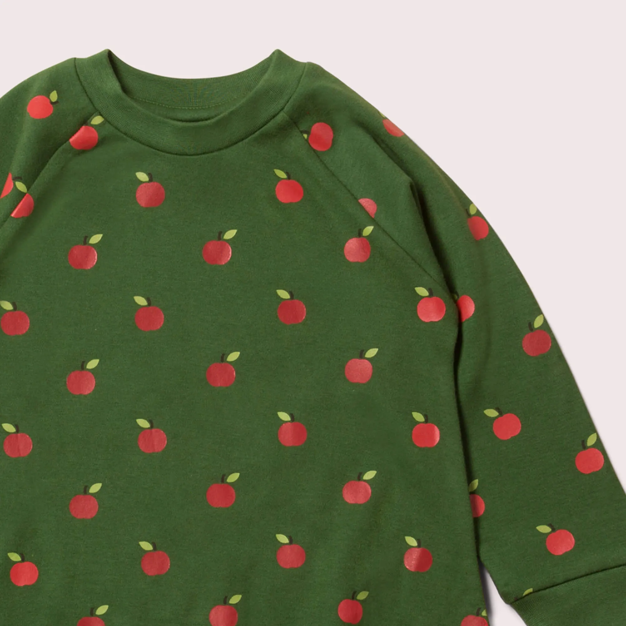 Red Apples Raglan Sleeve Snuggle Pocket Dress
