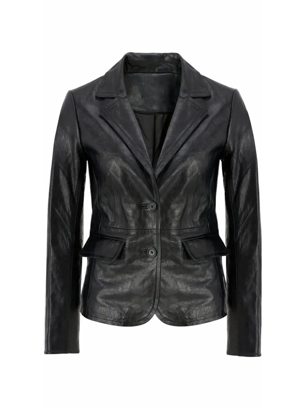 Refined Zipper Leather Blazer for Women