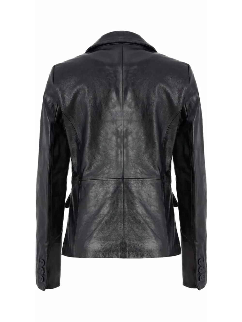 Refined Zipper Leather Blazer for Women