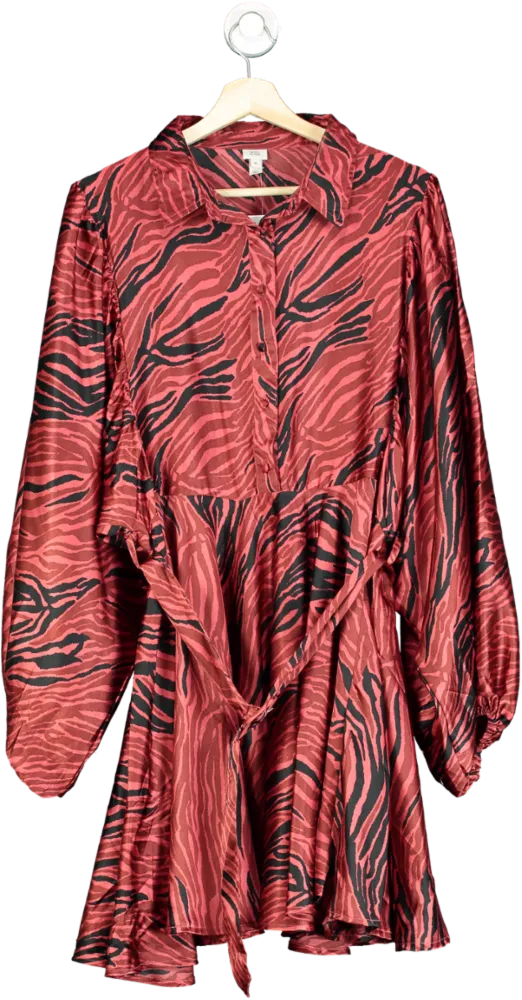 River Island Red Zebra Print Dress UK 16