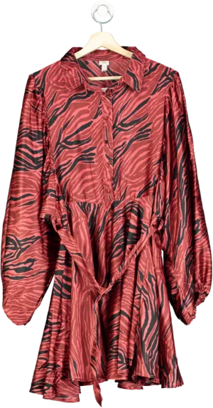 River Island Red Zebra Print Dress UK 16