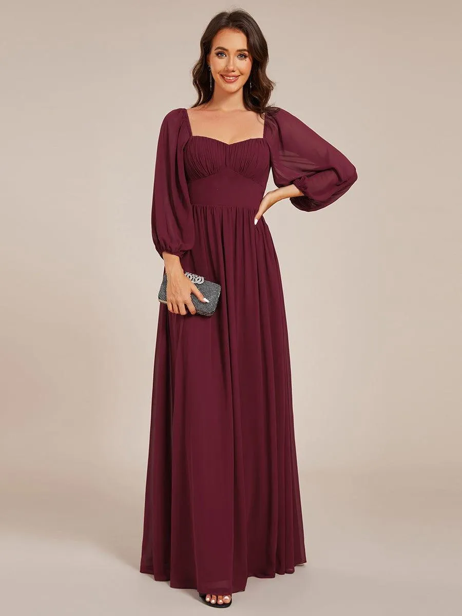 Robe de demoiselle d'honneur en mousseline de soie à col en cœur