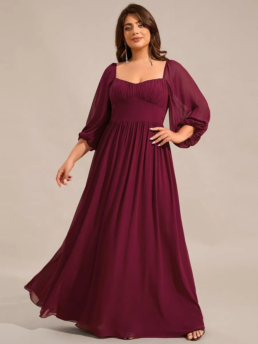 Robe de demoiselle d'honneur en mousseline de soie à col en cœur